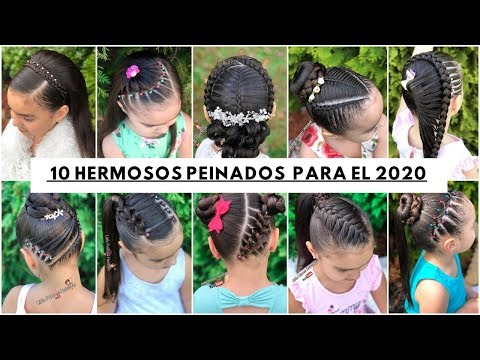 Peinados para niñas  media trenzas de lado con moños  YouTube